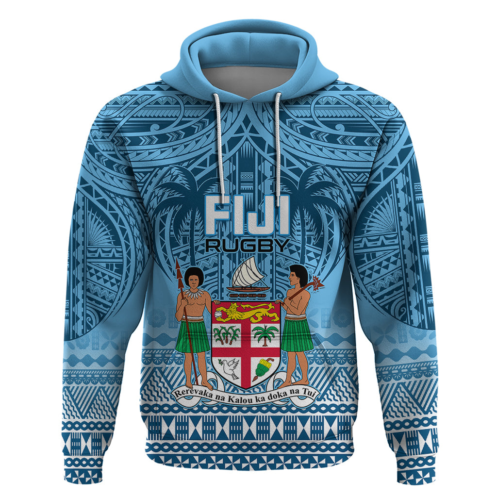 Custom Fiji Rugby Hoodie Fijian Go 2023 World Cup LT01 Pullover Hoodie Blue - Polynesian Pride