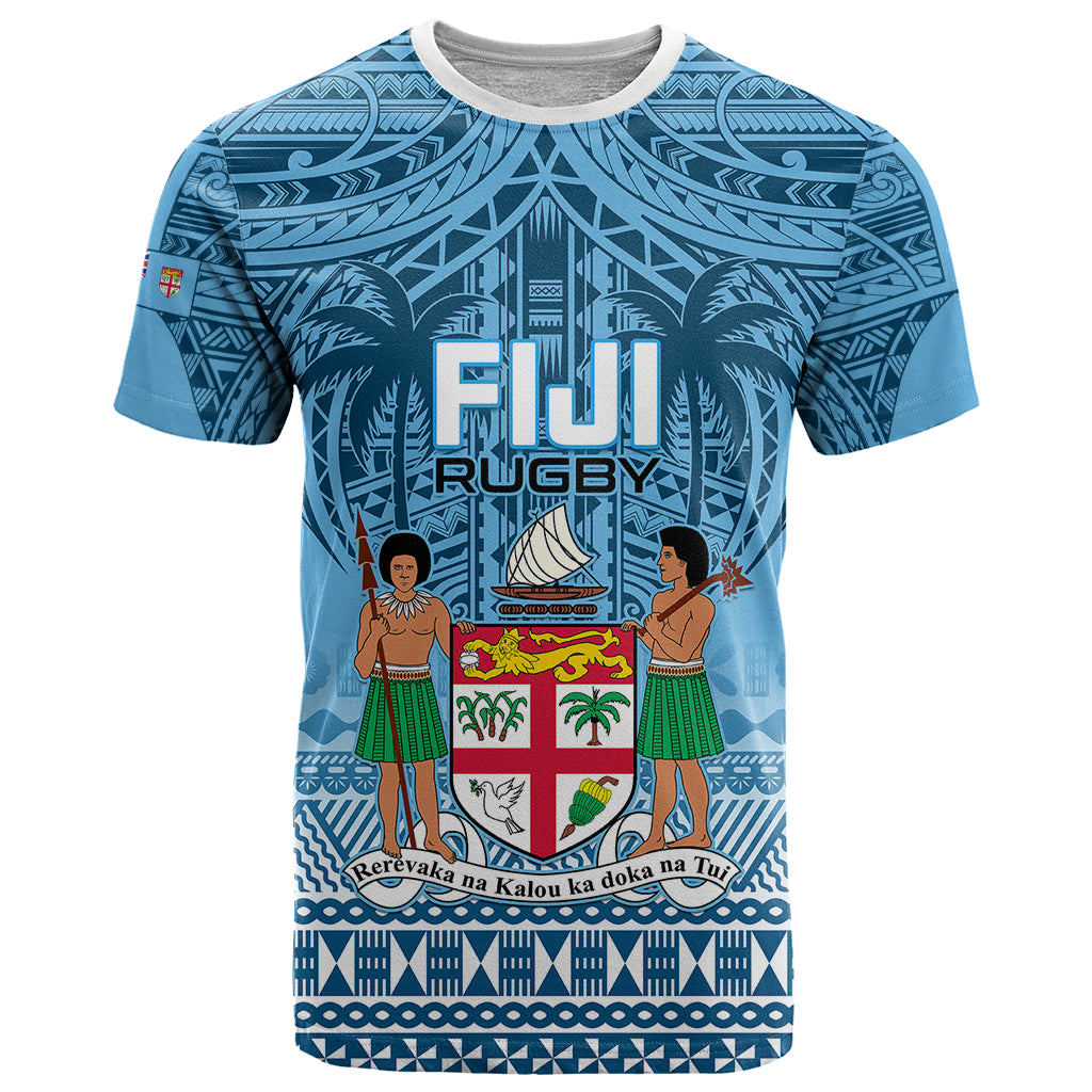 Custom Fiji Rugby T Shirt Fijian Go 2023 World Cup LT01 Blue - Polynesian Pride