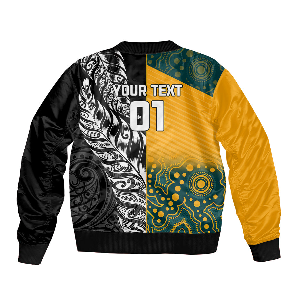 Custom New Zealand And Australia Rugby Bomber Jacket Wallabies Kiwi Silver Fern 2023 World Cup LT01 - Polynesian Pride