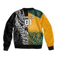 Custom New Zealand And Australia Rugby Bomber Jacket Wallabies Kiwi Silver Fern 2023 World Cup LT01 - Polynesian Pride