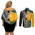 custom-new-zealand-and-ausrtralia-rugby-couples-matching-off-shoulder-short-dress-and-long-sleeve-button-shirts-wallabies-kiwi-silver-fern-2023-world-cup