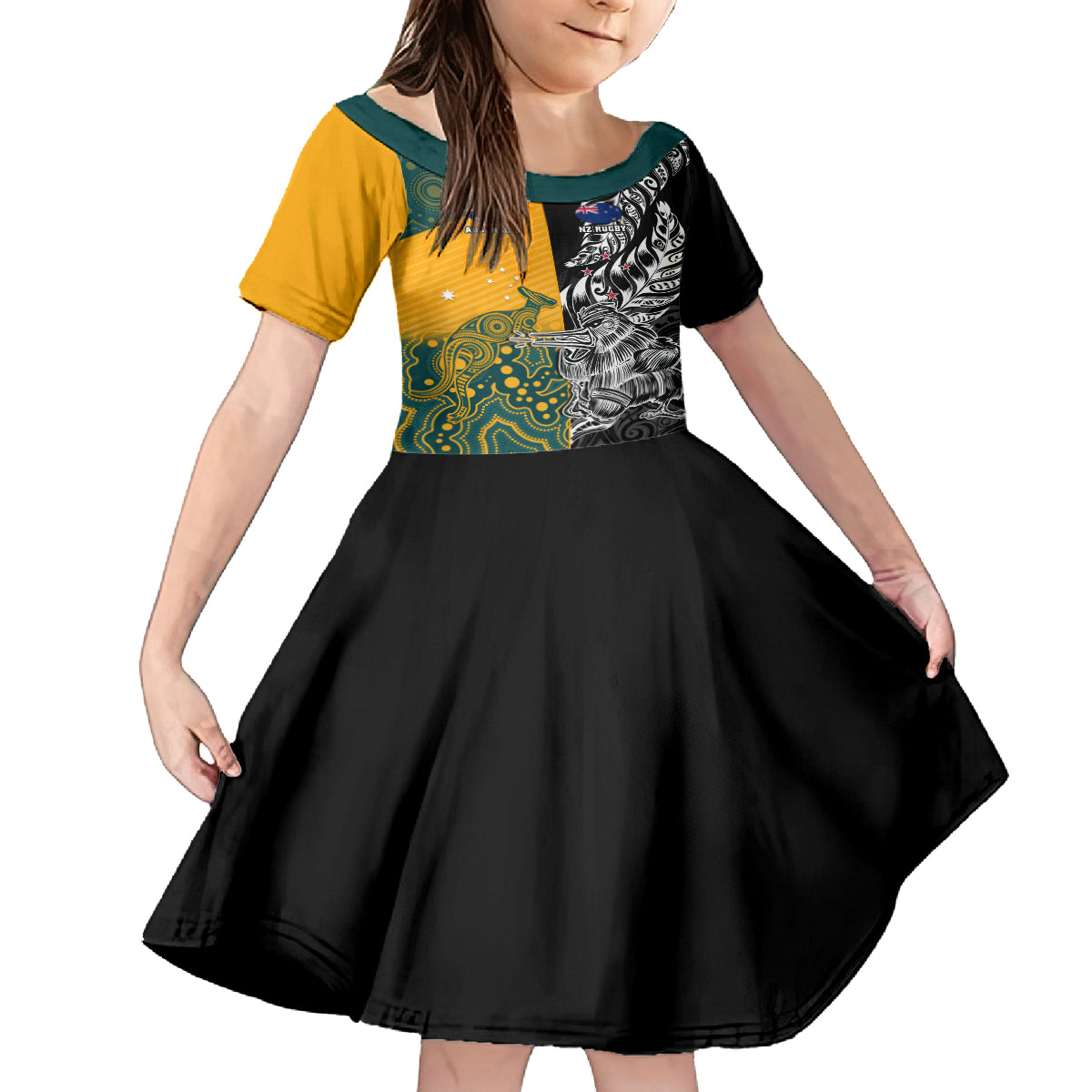 custom-new-zealand-and-ausrtralia-rugby-family-matching-tank-maxi-dress-and-hawaiian-shirt-wallabies-kiwi-silver-fern-2023-world-cup