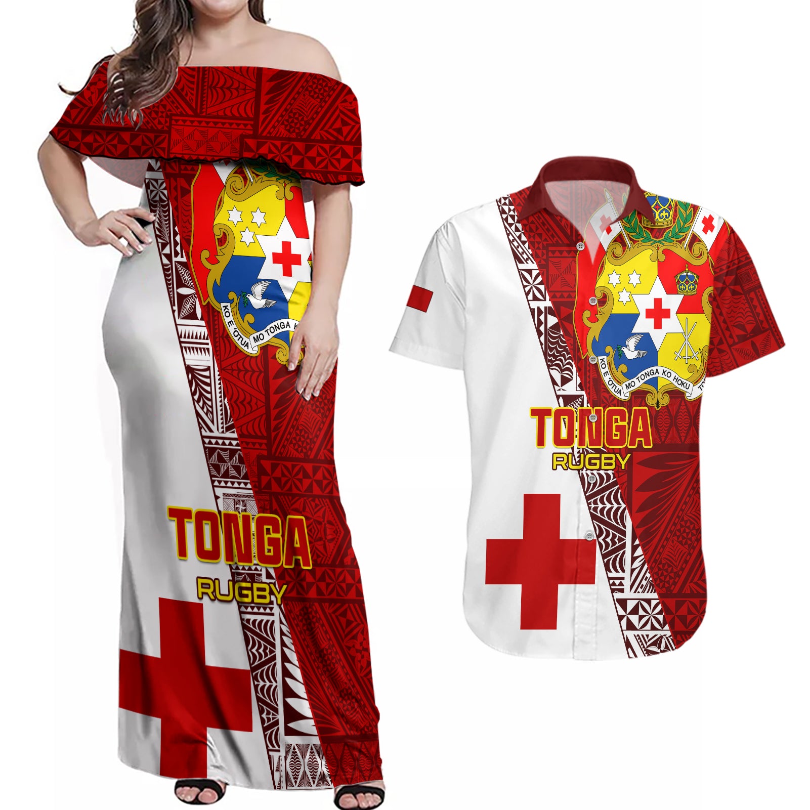 tonga-rugby-couples-matching-off-shoulder-maxi-dress-and-hawaiian-shirt-tongan-go-2023-world-cup