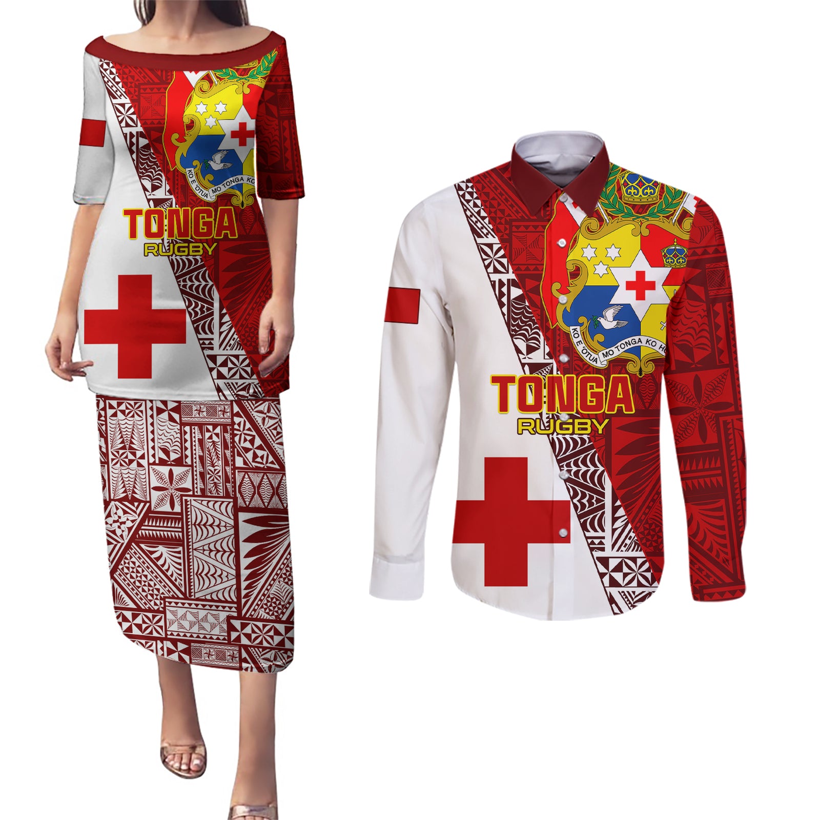 tonga-rugby-couples-matching-puletasi-dress-and-long-sleeve-button-shirts-tongan-go-2023-world-cup