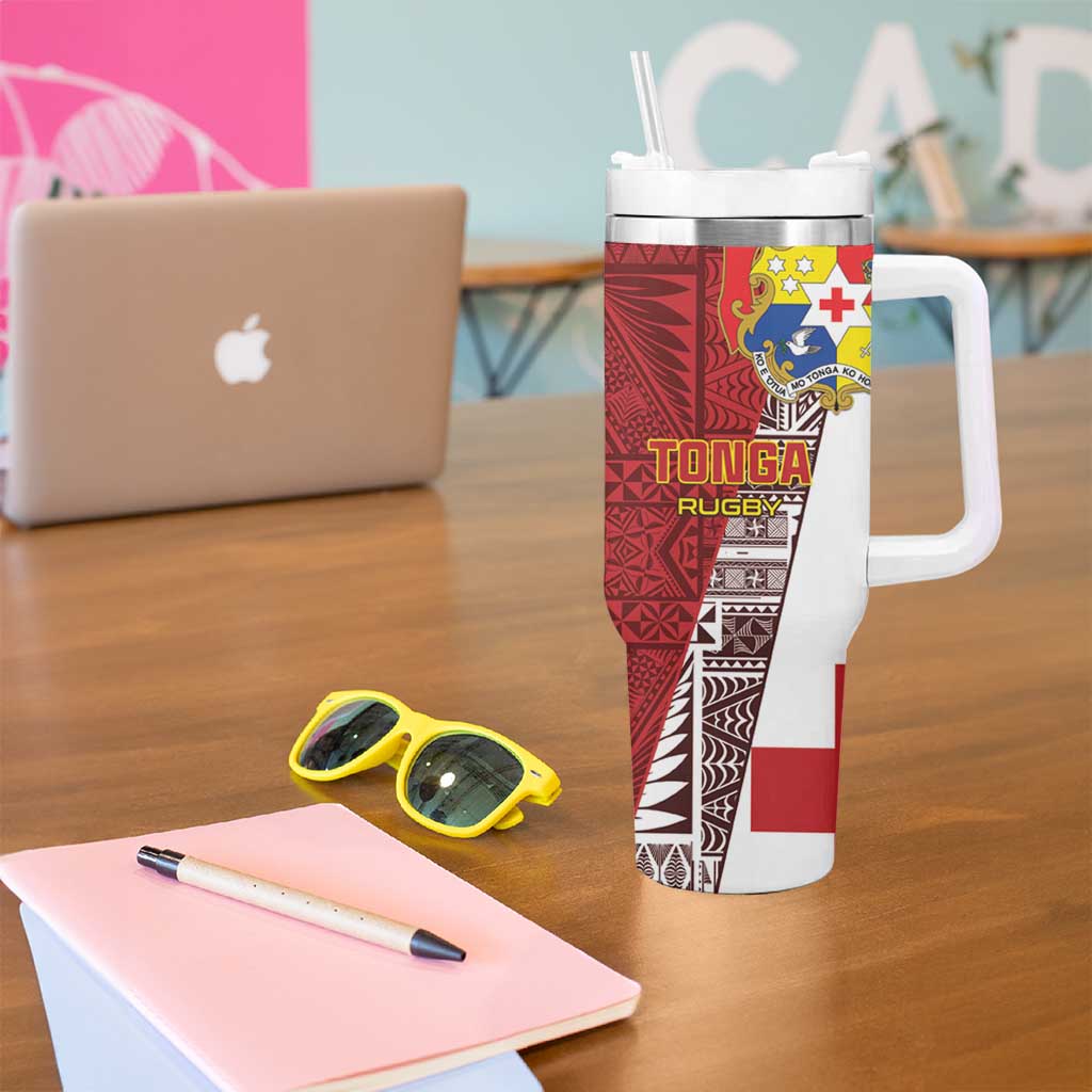Tonga Rugby Tumbler With Handle Go Tongan LT01 - Polynesian Pride