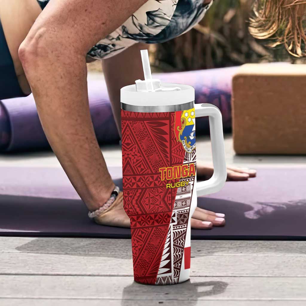 Tonga Rugby Tumbler With Handle Go Tongan LT01 - Polynesian Pride