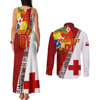 Custom Tonga Rugby Couples Matching Tank Maxi Dress and Long Sleeve Button Shirts Tongan Go 2023 World Cup LT01 - Polynesian Pride