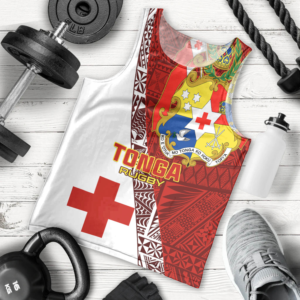 Custom Tonga Rugby Men Tank Top Tongan Go 2023 World Cup LT01 Red - Polynesian Pride