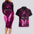 personalised-pink-out-couples-matching-long-sleeve-bodycon-dress-and-hawaiian-shirt-breast-cancer-awareness-polynesian-pattern-black-version