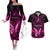 personalised-pink-out-couples-matching-off-the-shoulder-long-sleeve-dress-and-hawaiian-shirt-breast-cancer-awareness-polynesian-pattern-black-version