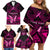 personalised-pink-out-family-matching-off-shoulder-short-dress-and-hawaiian-shirt-breast-cancer-awareness-polynesian-pattern-black-version