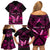 personalised-pink-out-family-matching-off-shoulder-short-dress-and-hawaiian-shirt-breast-cancer-awareness-polynesian-pattern-black-version