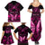 personalised-pink-out-family-matching-summer-maxi-dress-and-hawaiian-shirt-breast-cancer-awareness-polynesian-pattern-black-version