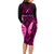 personalised-pink-out-long-sleeve-bodycon-dress-breast-cancer-awareness-polynesian-pattern-black-version