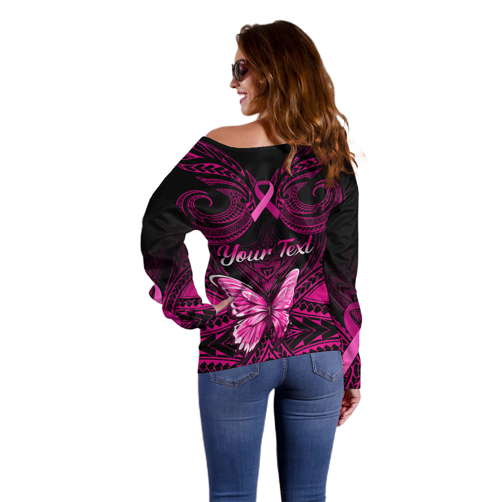 personalised-pink-out-off-shoulder-sweater-breast-cancer-awareness-polynesian-pattern-black-version