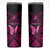 Personalised Pink Out Skinny Tumbler Breast Cancer Awareness Polynesian Pattern Black Version