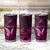 Personalised Pink Out Tumbler Cup Breast Cancer Awareness Polynesian Pattern Black Version