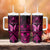 Personalised Pink Out Tumbler With Handle Breast Cancer Awareness Polynesian Pattern Black Version