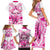 personalised-pink-out-family-matching-short-sleeve-bodycon-dress-and-hawaiian-shirt-breast-cancer-awareness-polynesian-pattern-white-version