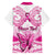 personalised-pink-out-family-matching-short-sleeve-bodycon-dress-and-hawaiian-shirt-breast-cancer-awareness-polynesian-pattern-white-version