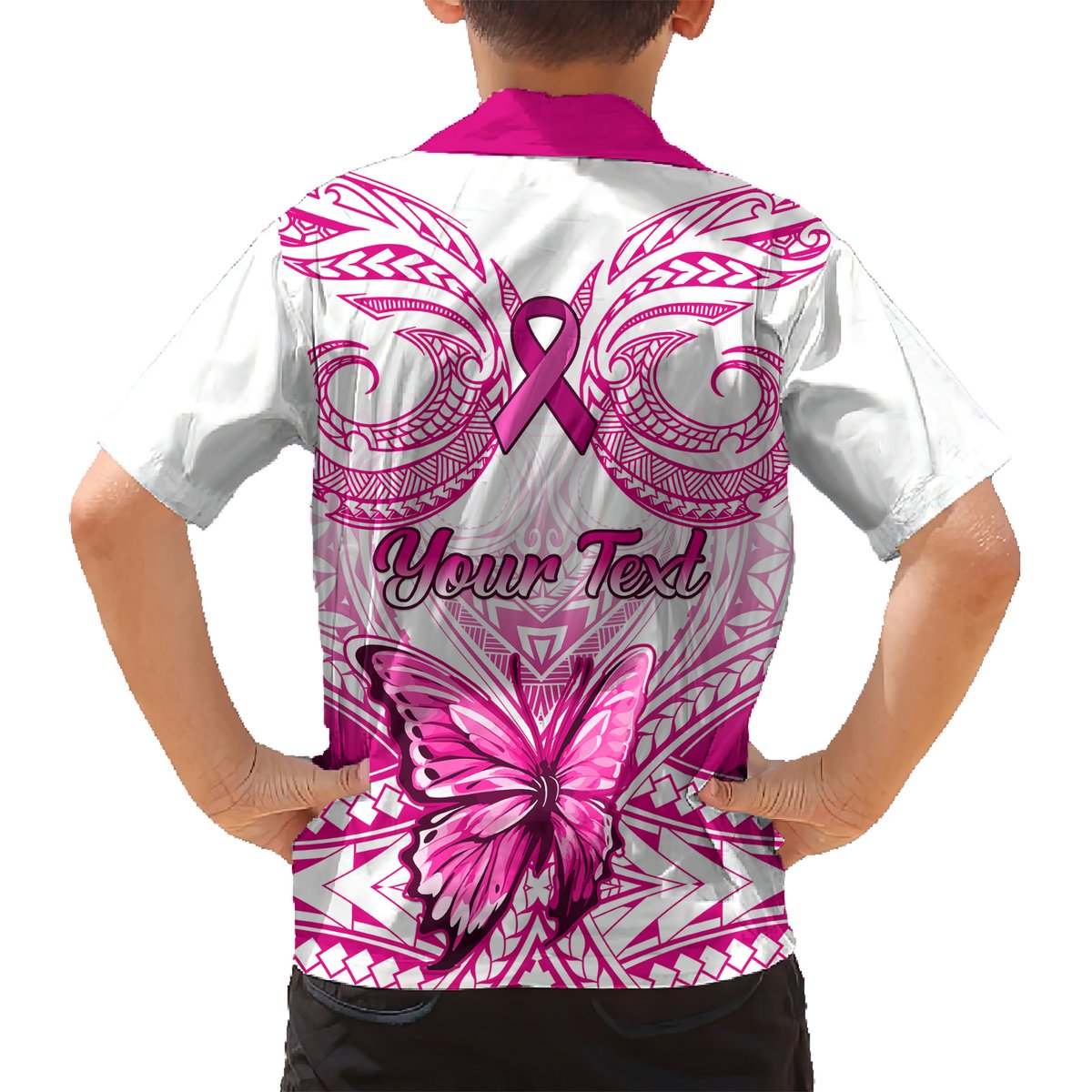 Personalised Pink Out Hawaiian Shirt Breast Cancer Awareness Polynesian Pattern White Version LT01 - Polynesian Pride
