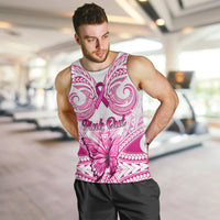 Personalised Pink Out Men Tank Top Breast Cancer Awareness Polynesian Pattern White Version LT01 - Polynesian Pride