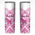 Personalised Pink Out Skinny Tumbler Breast Cancer Awareness Polynesian Pattern White Version