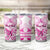 Personalised Pink Out Tumbler Cup Breast Cancer Awareness Polynesian Pattern White Version