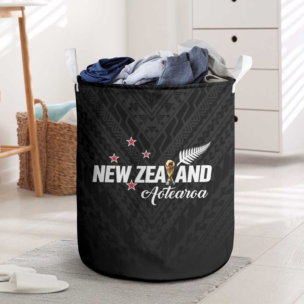 Football New Zealand Laundry Basket Aotearoa United Black Version - Polynesian Pride