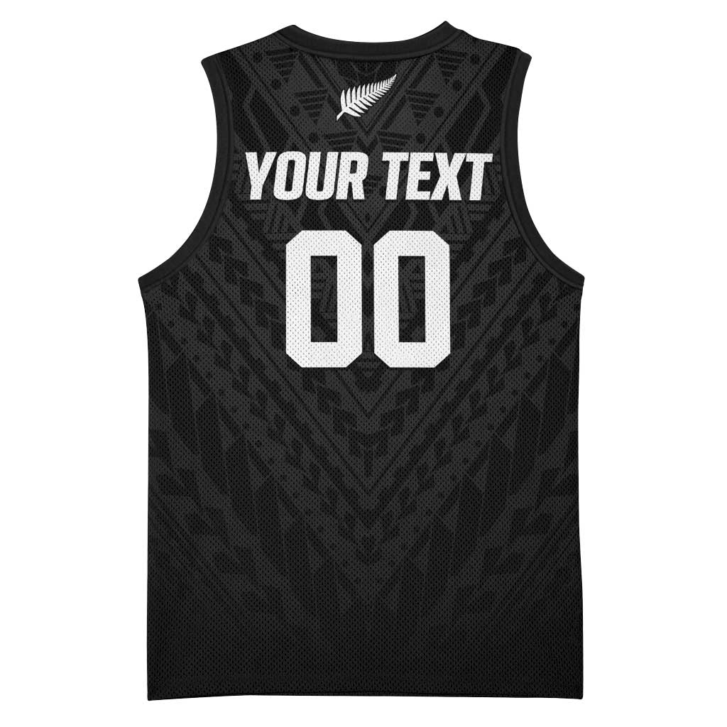 Custom Football New Zealand Basketball Jersey Aotearoa United Black Version - Polynesian Pride