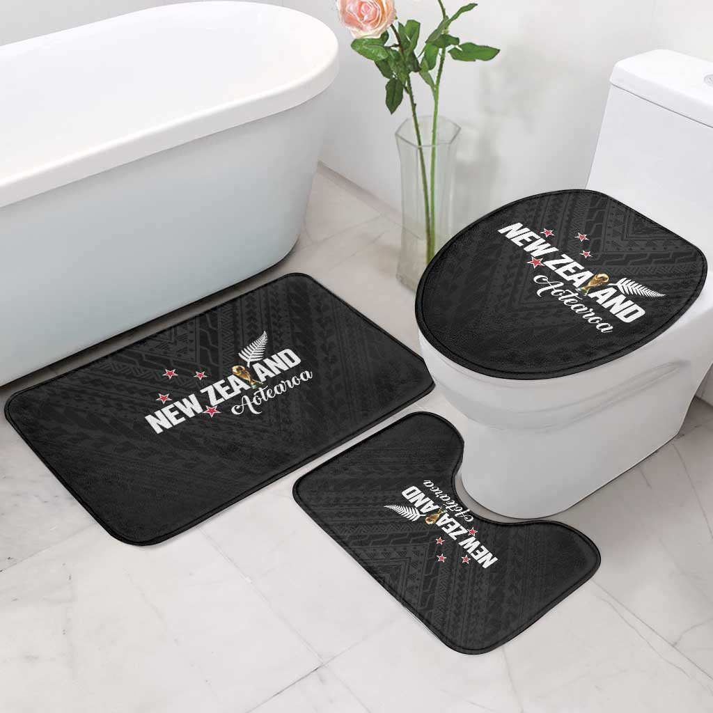 Football New Zealand Bathroom Set Aotearoa United Black Version - Polynesian Pride