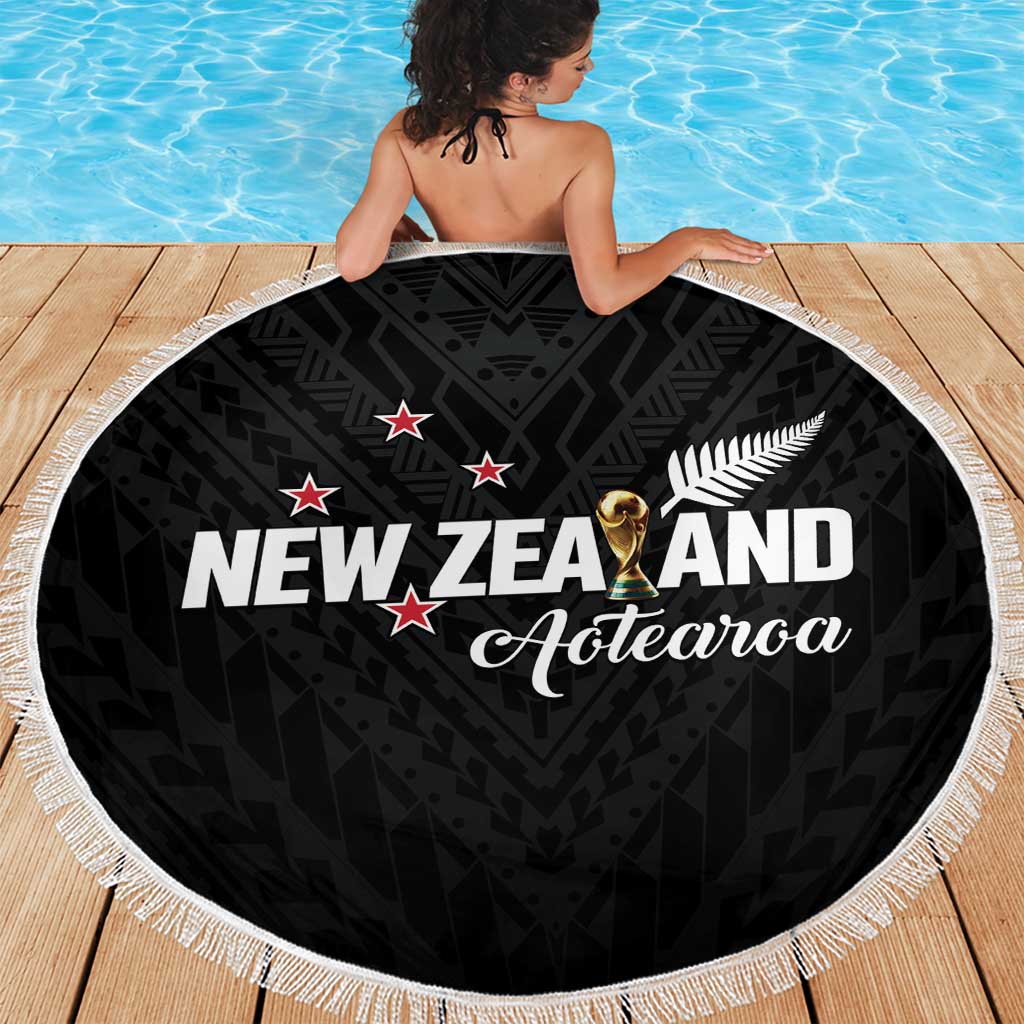 Football New Zealand Beach Blanket Aotearoa United Black Version - Polynesian Pride