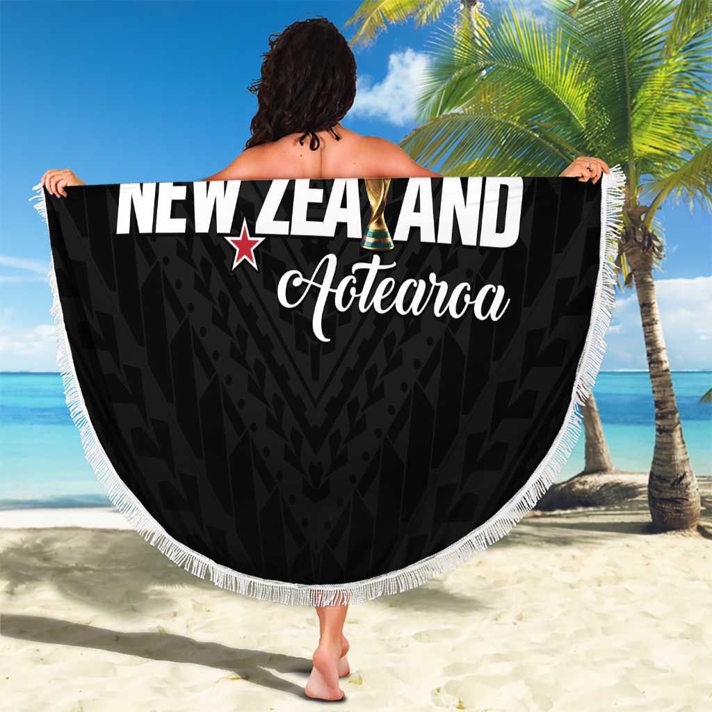 Football New Zealand Beach Blanket Aotearoa United Black Version - Polynesian Pride