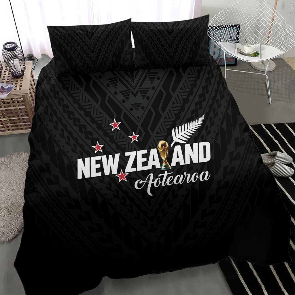 Football New Zealand Bedding Set Aotearoa United Black Version - Polynesian Pride