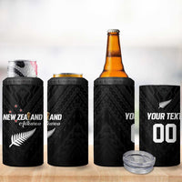 Custom Football New Zealand 4 in 1 Can Cooler Tumbler Aotearoa United Black Version - Polynesian Pride