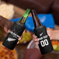 Custom Football New Zealand 4 in 1 Can Cooler Tumbler Aotearoa United Black Version - Polynesian Pride