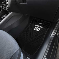 Custom Football New Zealand Car Mats Aotearoa United Black Version - Polynesian Pride