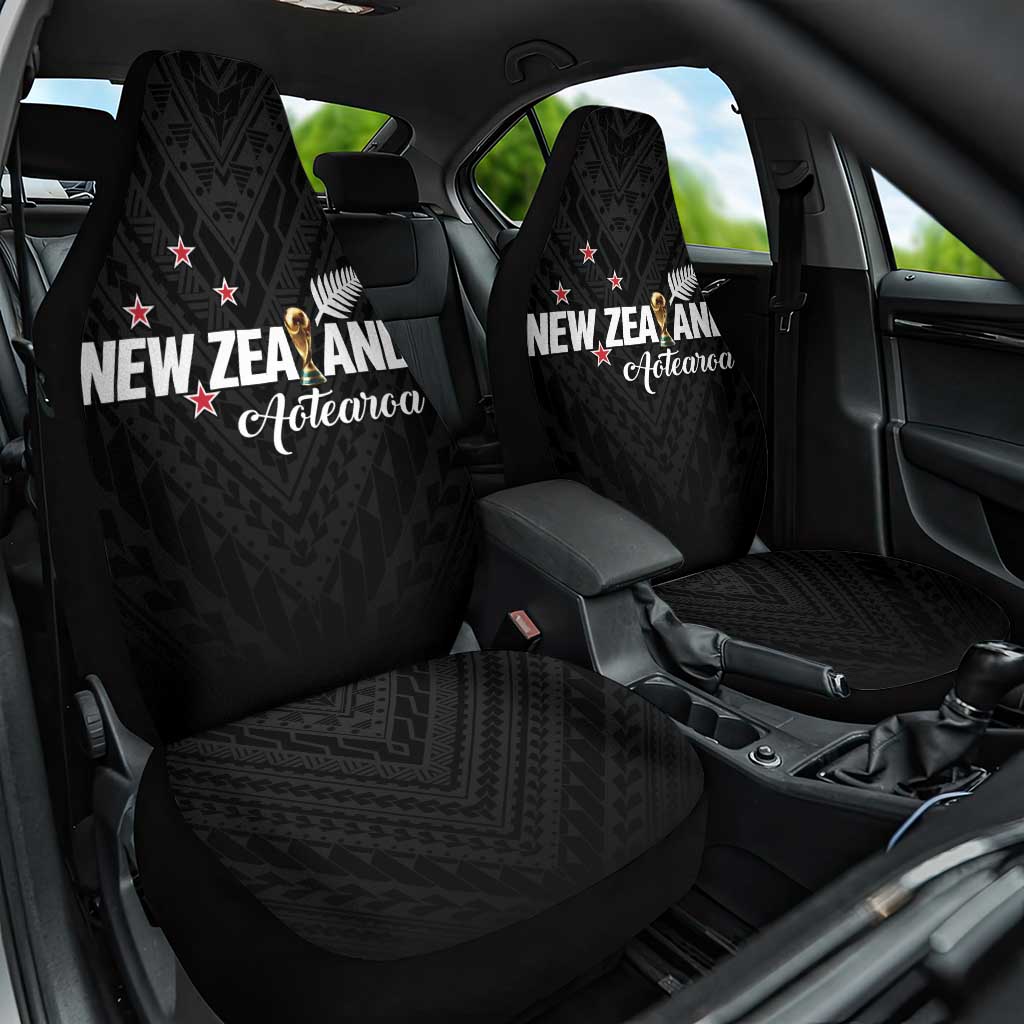 Football New Zealand Car Seat Cover Aotearoa United Black Version - Polynesian Pride