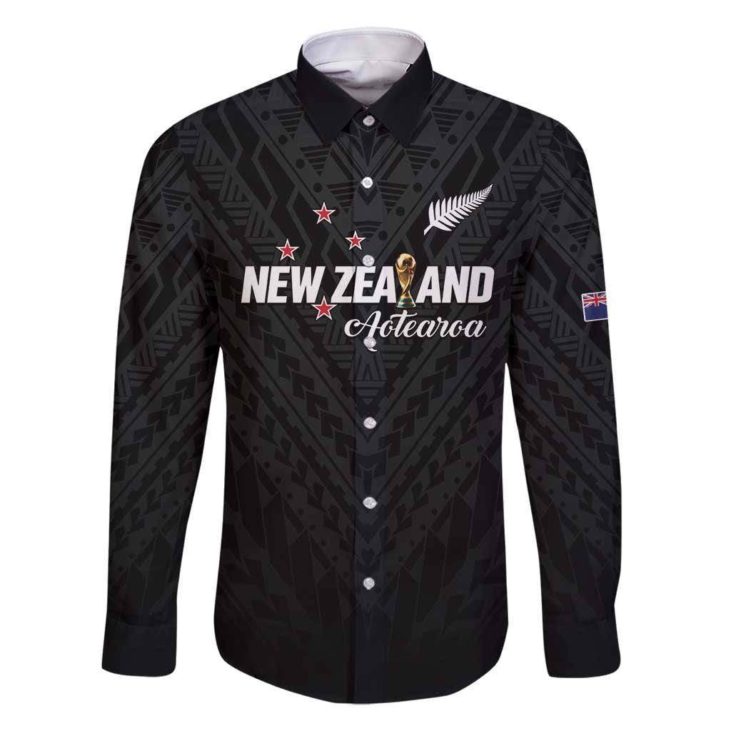 Custom Football New Zealand Family Matching Mermaid Dress and Hawaiian Shirt Aotearoa United Black Version - Polynesian Pride
