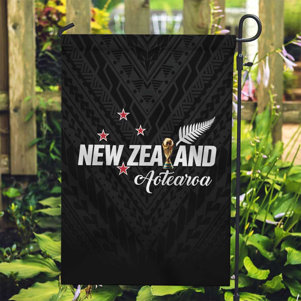 Football New Zealand Garden Flag Aotearoa United Black Version - Polynesian Pride