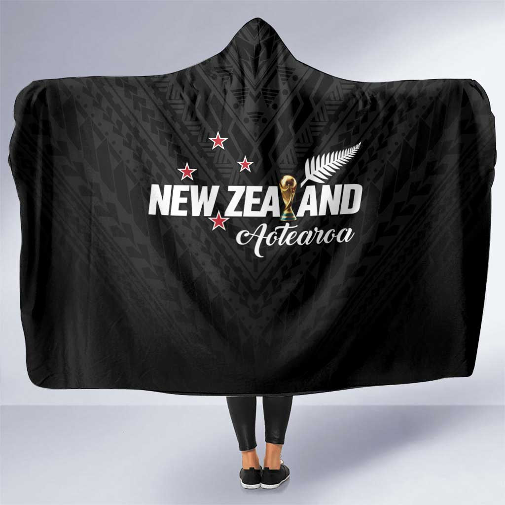 Football New Zealand Hooded Blanket Aotearoa United Black Version - Polynesian Pride