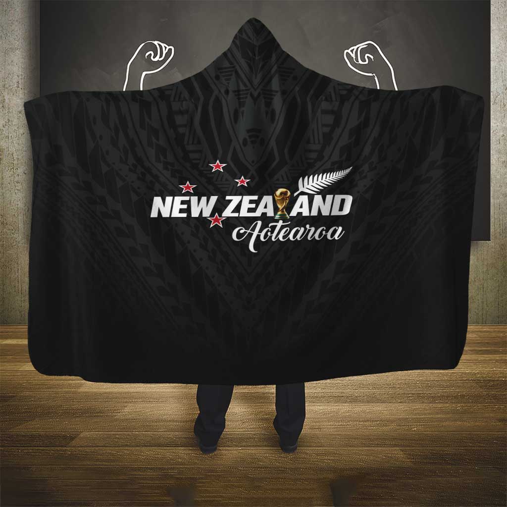 Football New Zealand Hooded Blanket Aotearoa United Black Version - Polynesian Pride