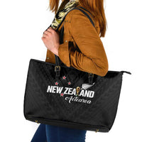 Football New Zealand Leather Tote Bag Aotearoa United Black Version - Polynesian Pride