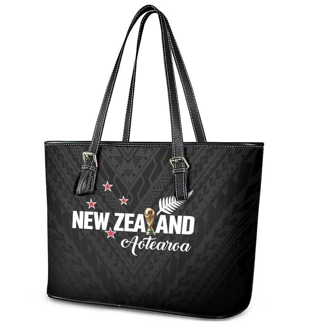 Football New Zealand Leather Tote Bag Aotearoa United Black Version - Polynesian Pride