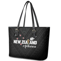 Football New Zealand Leather Tote Bag Aotearoa United Black Version - Polynesian Pride