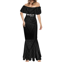 Custom Football New Zealand Mermaid Dress Aotearoa United Black Version - Polynesian Pride