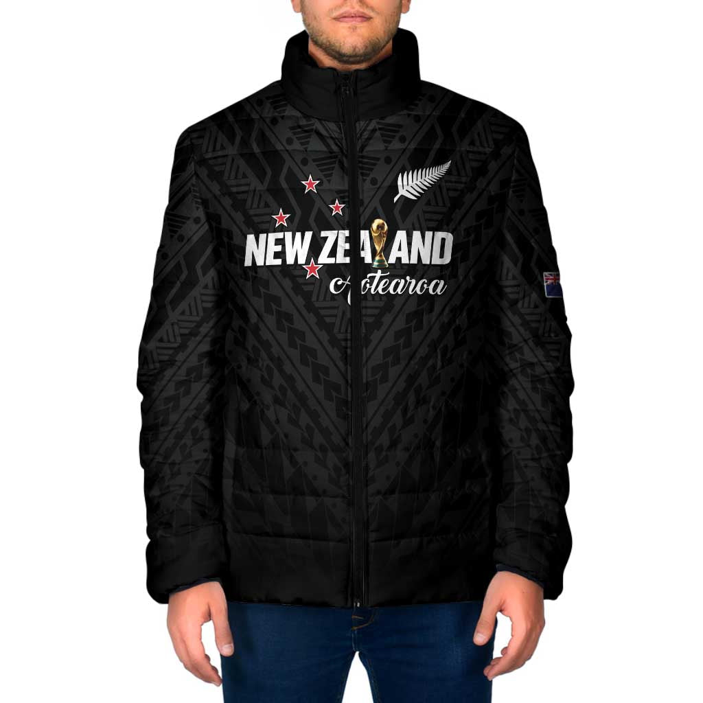 Custom Football New Zealand Padded Jacket Aotearoa United Black Version - Polynesian Pride