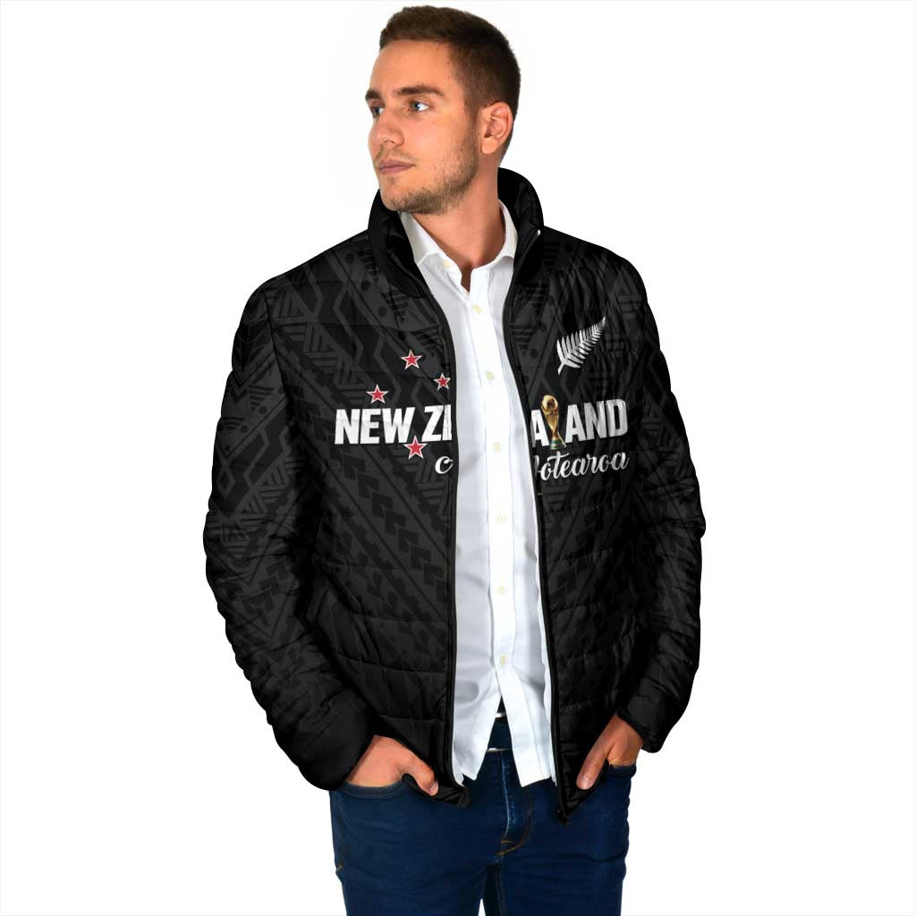 Custom Football New Zealand Padded Jacket Aotearoa United Black Version - Polynesian Pride