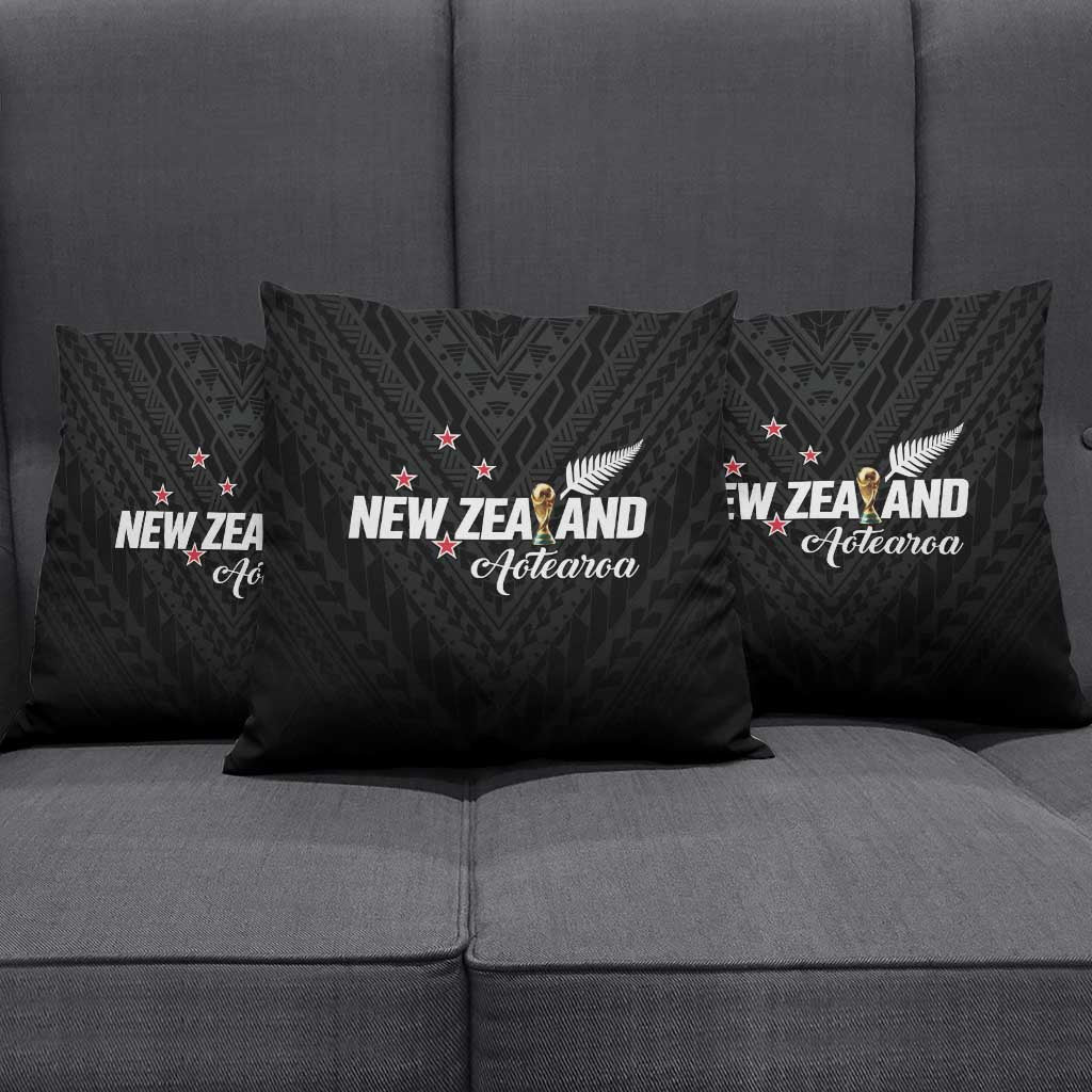 Football New Zealand Pillow Cover Aotearoa United Black Version - Polynesian Pride