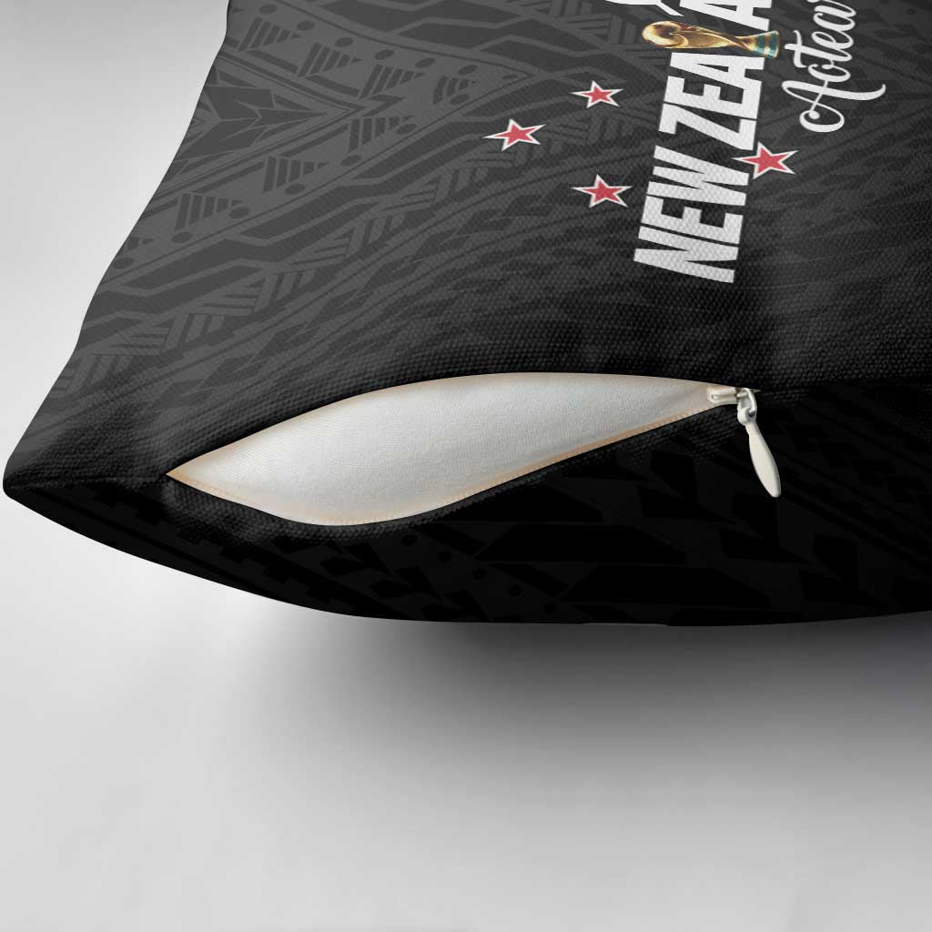 Football New Zealand Pillow Cover Aotearoa United Black Version - Polynesian Pride